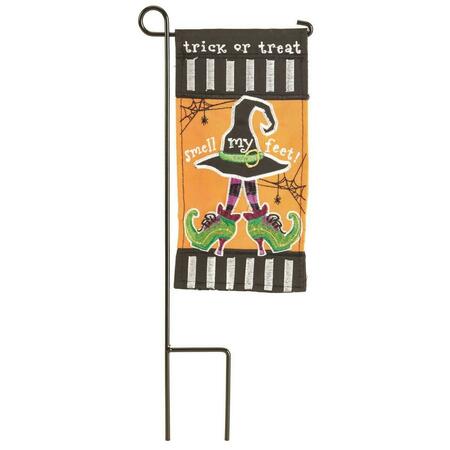 RECINTO 4 x 8 in. Witch Hat Mini Double Applique Garden Flag RE3463855